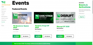 TechCrunch Events Page