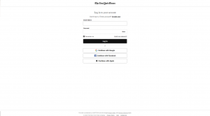 The New York Times Login Page